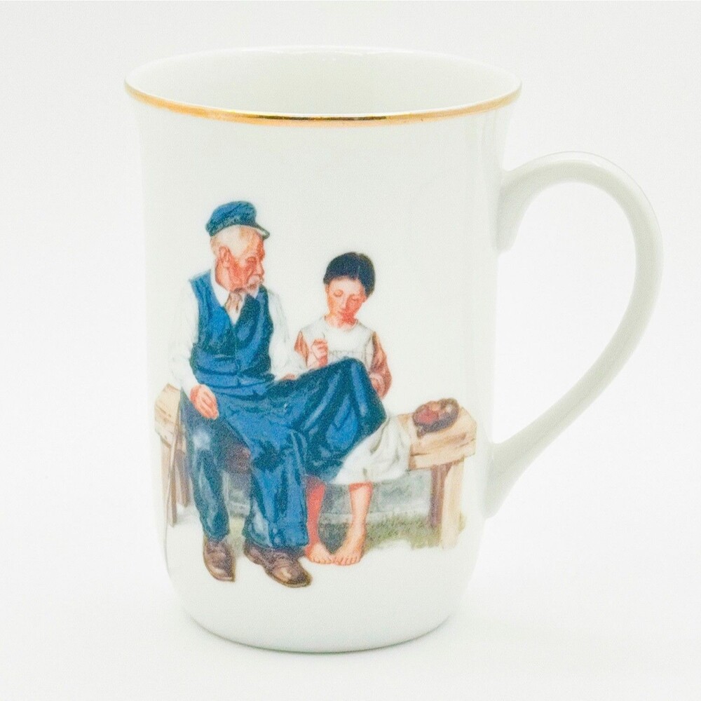 1986 Norman Rockwell The Lighthouse Keeper's Daughter Porcelain Coffee Mug Japan